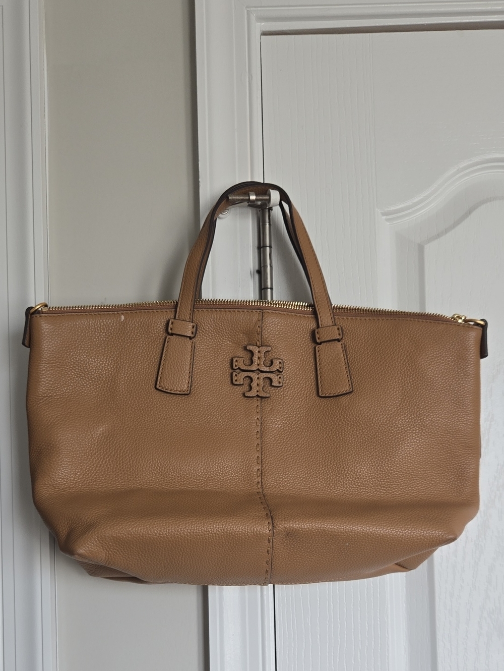 Tory Burch Caramel Pebbled Leather Tote